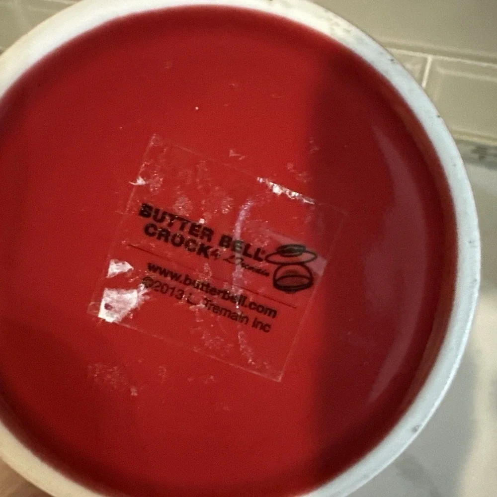 Original Butter Bell  Butter Crock ‎ Red Keeps Butter Soft